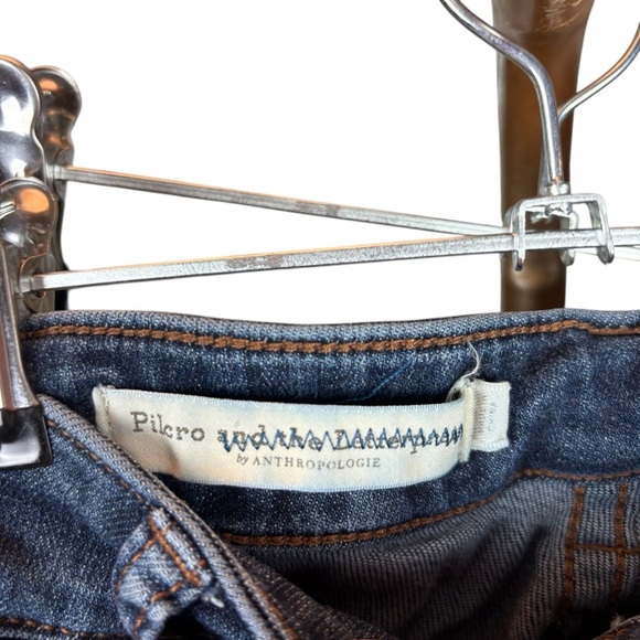 Pilcro by Anthropologie High Rise Denim Legging with gathered ankle - Picture 3 of 6